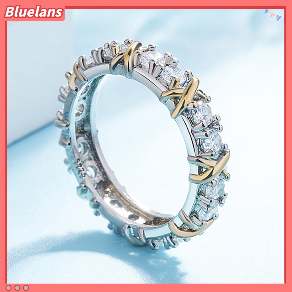 Nhẫn Mạ Bạch Kim Đính Đá Màu Sắc Sang Trọng