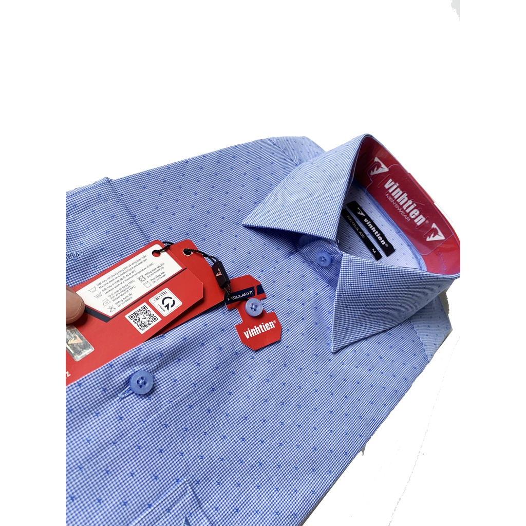 Áo Sơ Mi Dài Tay Dáng Regular- Vạt Ngang Vĩnh Tiến G068