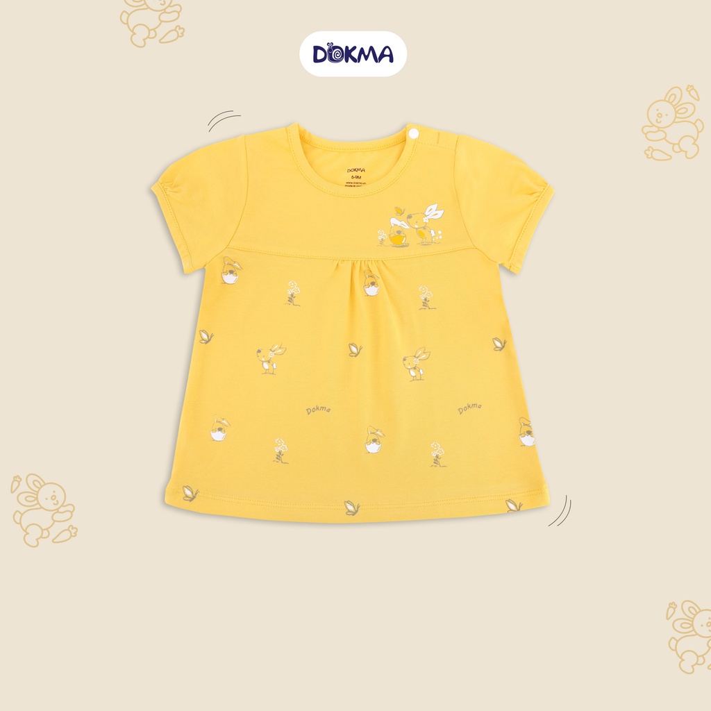 DA905 Áo cộc tay bé gái cotton 100% Dokma ( 9-36M)