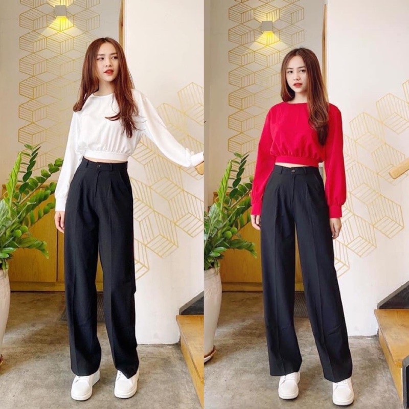 Quần ống rộng culottes siêu dài - Quần tây ống suông dáng dài