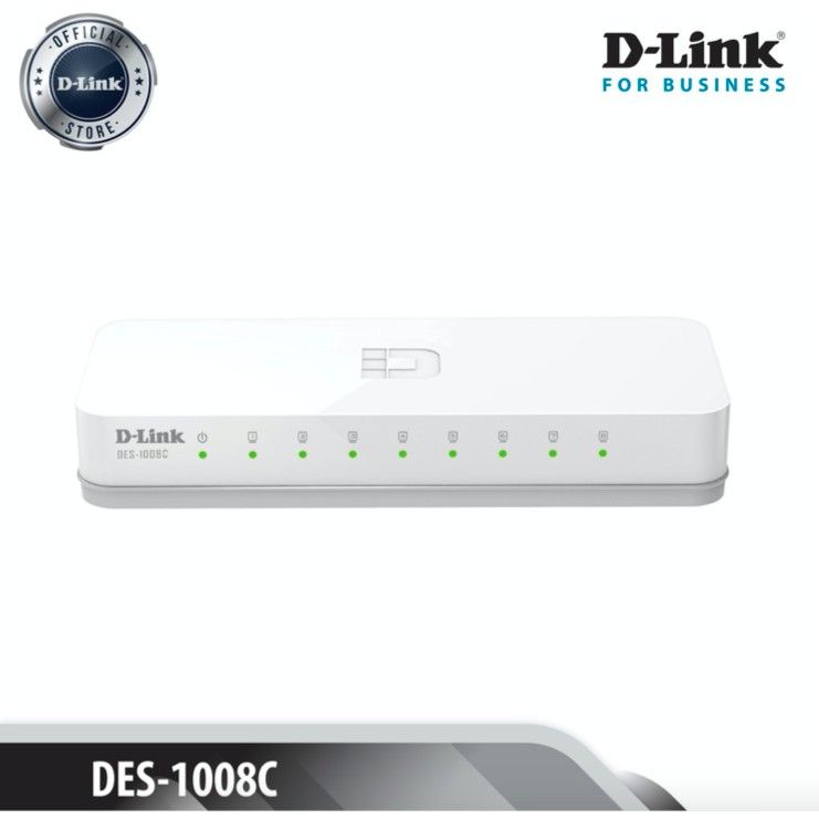 D-Link 8 cổng 10/100 Mbps Bộ chia tín hiệu Kiểm soát lưu lượng -Thiết bị chuyển mạch D-LINK DES-1008C