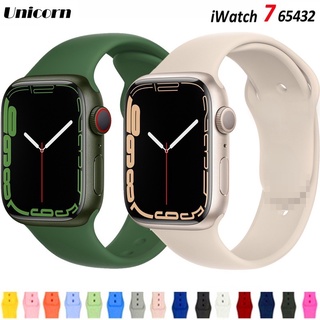 Dây Đeo Silicone 44mm 45mm 40mm 42mm 38mm 41 Cho iWatch series 6 5 3 SE 7