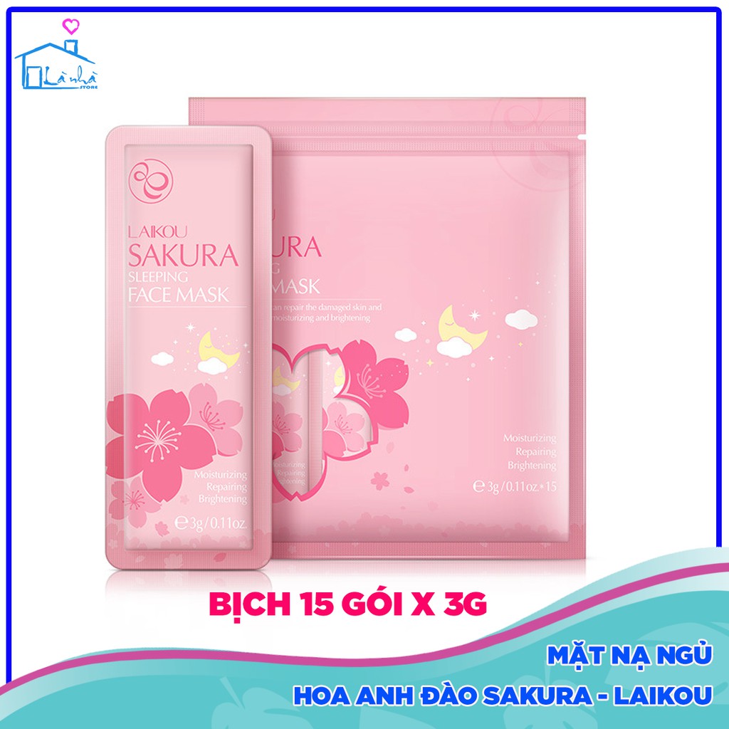 Bịch 15 Miếng Mặt Nạ Ngủ Hoa Anh Đào Sakura Laikou Chính Hãng