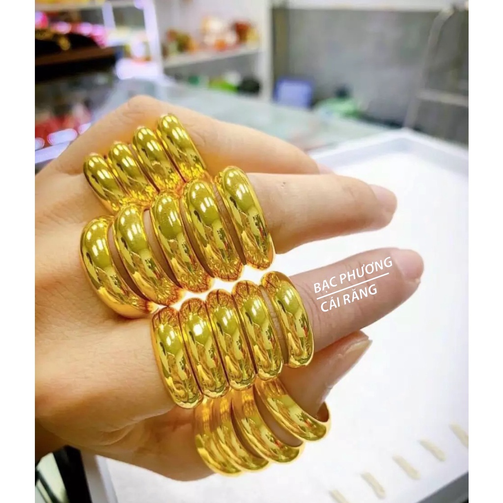 Nhẫn Trơn Mạ Vàng Tây 24K Cao Cấp PCR Jewelry House