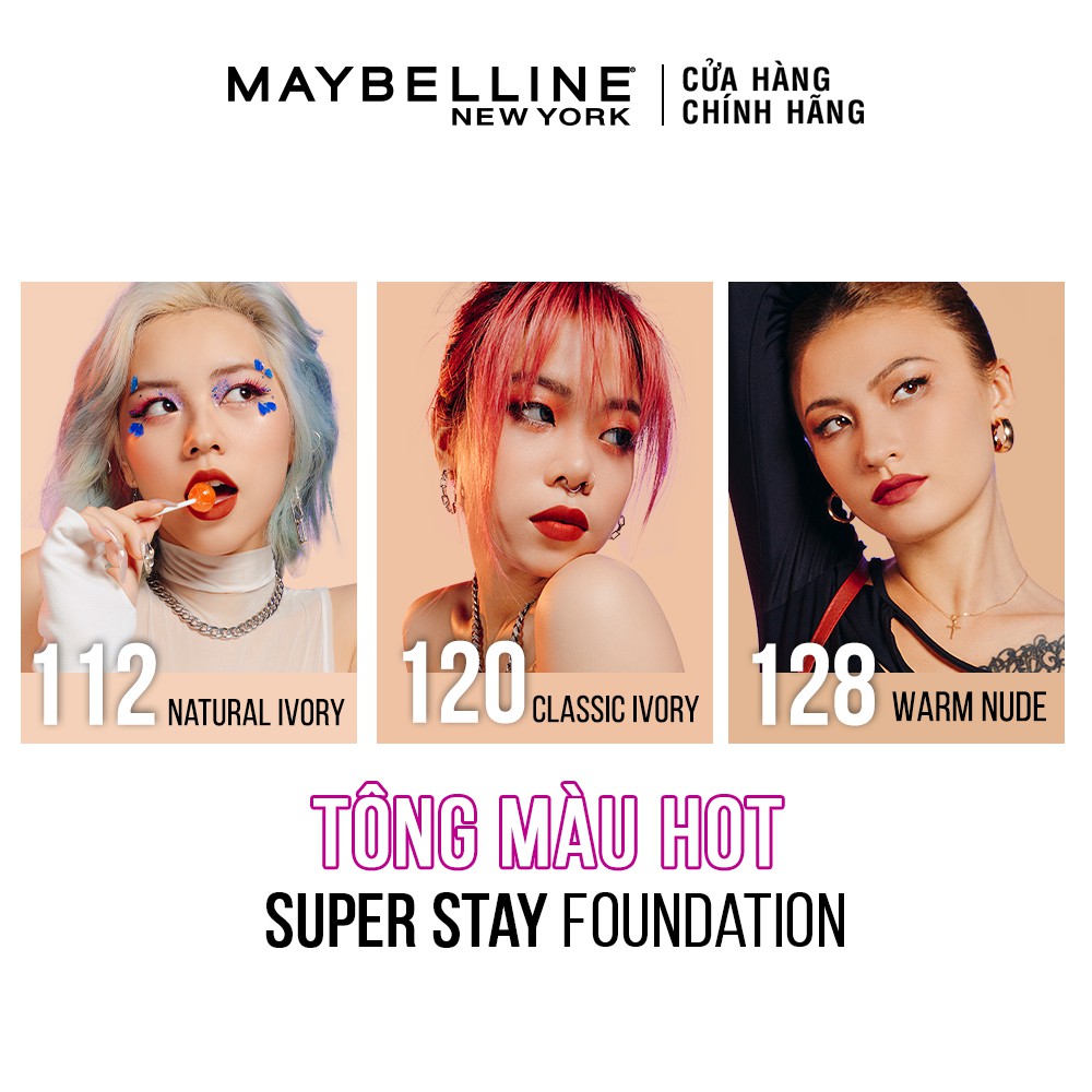 Kem Nền Che Khuyết Điểm 24H Lâu Trôi Che Phủ Cao SuperStay Full Coverage Foundation Maybelline New York 30ml