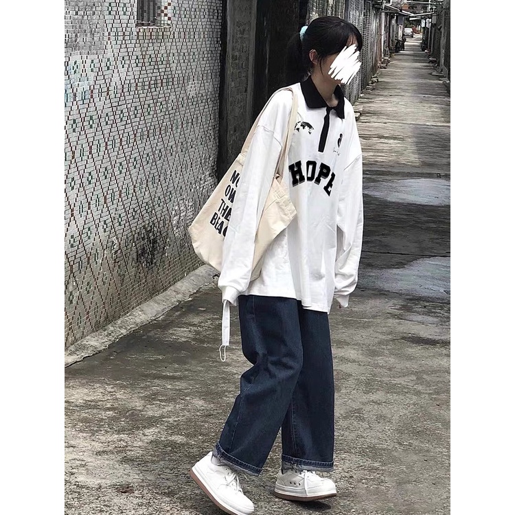 Áo polo dài tay AHPH chất nỉ bo dầy dặn from unisex dưới 65kg mặc được, cổ bo dệt