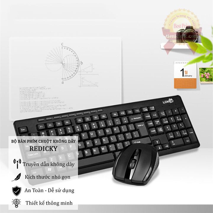 Bộ Bàn phím không dây kèm chuột REDICKY LDK GR-50 cho máy tính PC Laptop