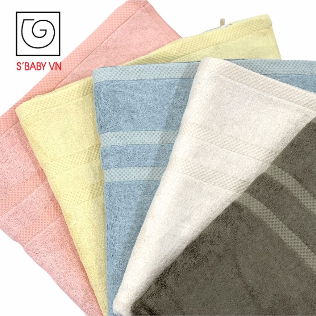Combo 2 Khăn Tắm Sợi Tre Cao Cấp S'BABY 60x120cm Theo Tiêu Chuẩn Xuất Nhật, An Toàn Cho Da - CB000010