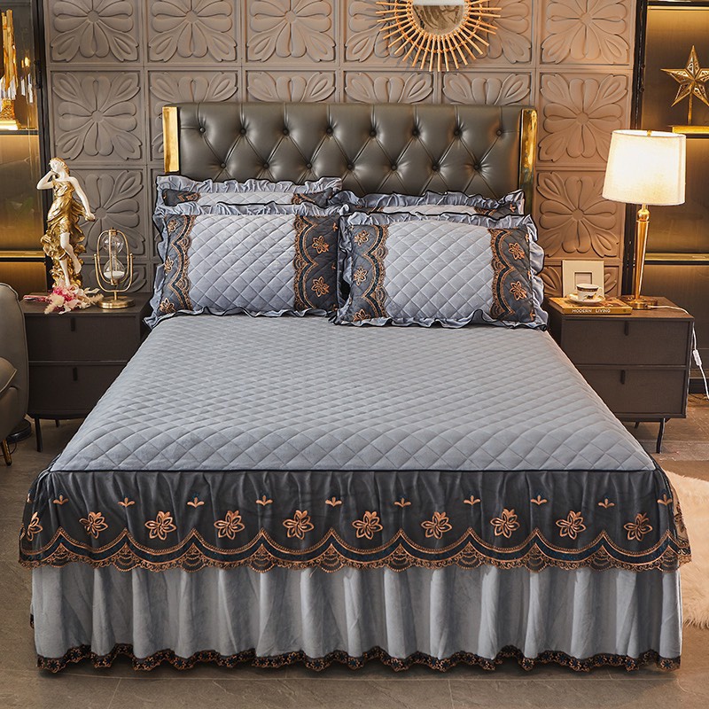💥 set (bộ) ga trải giường, vỏ gối nỉ trần bông phủ bèo ren kích thước 1m6, 1m8, 2mx2m2, chăn ga gối nệm | BigBuy360 - bigbuy360.vn