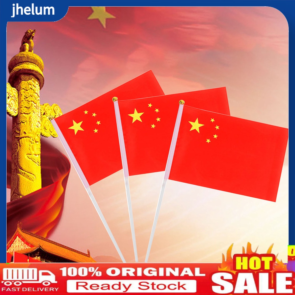 Set 10 Lá Cờ Trung Hoa Hai Mặt Bằng Polyester In Hình Lá Cờ Trung Quốc