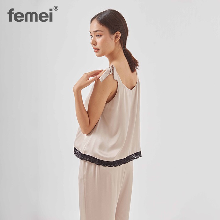 FEMEI - Đồ bộ mặc nhà - Bộ áo 2 dây quần lửng KDD009