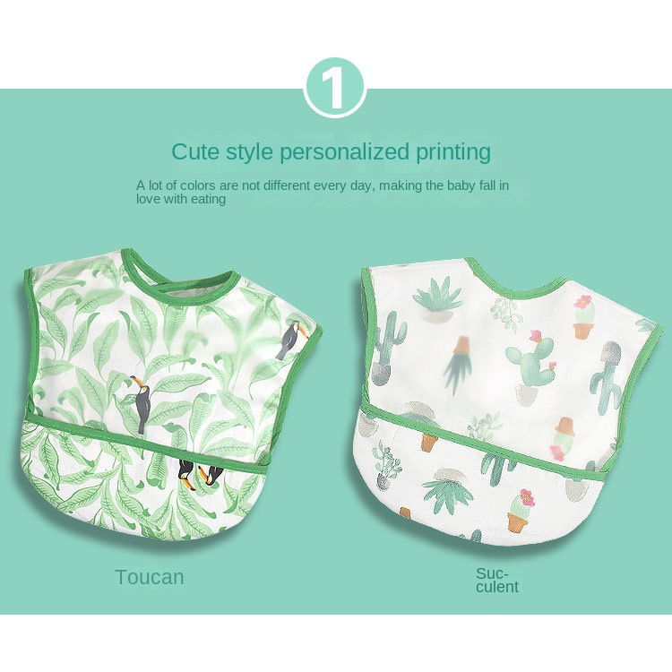 Yếm Ăn Có Túi Chống Thấm Nước Tiện Lợi Cho Bé