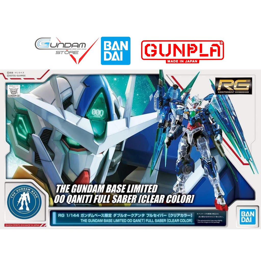 Bandai Mô Hình Gundam RG Qant Full Saber Clear The Gundam Base Limited 1/144 Đồ Chơi Lắp Ráp Anime Nhật