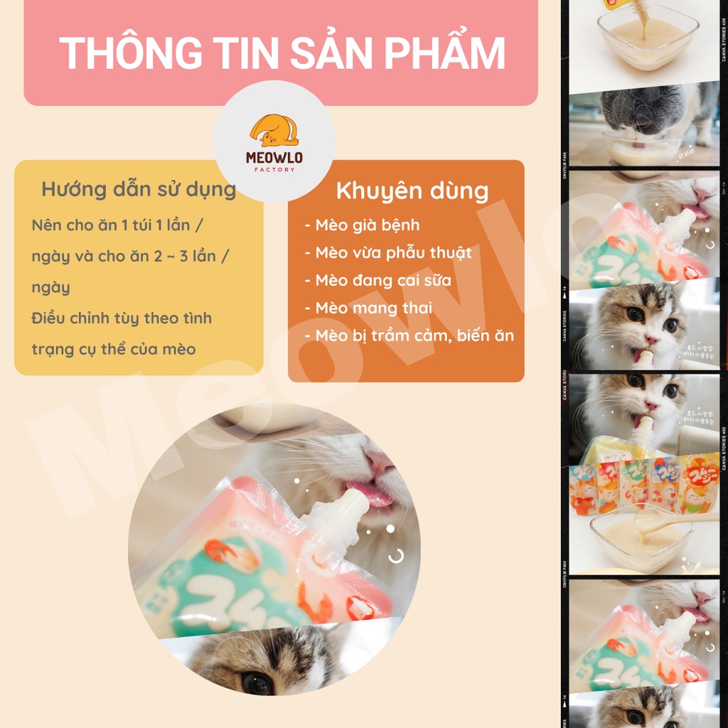 Soup Thưởng Sữa Lắc nắp vặn HELL'S KITCHEN cho mèoHỎA TỐC Bổ sung dinh dưỡng cấp tốc, cho mèo phát triển toàn diện