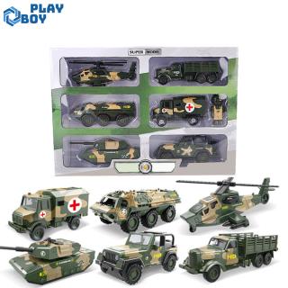 6Pcs Kids Boys Simulate Pull Back Military Series Tanks Aircraft Cars Toys Set