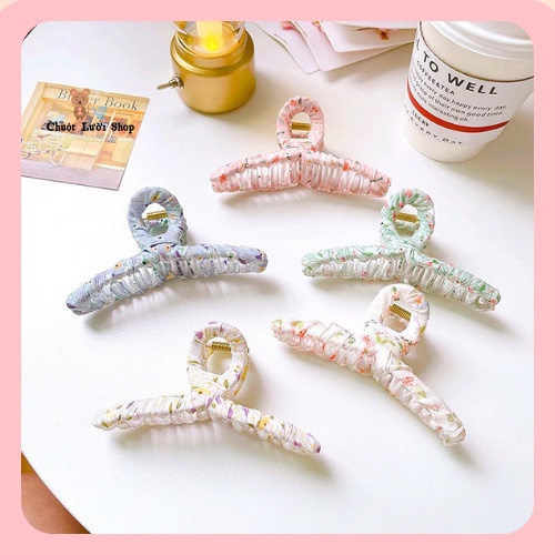 Kẹp Càng Cua Quấn Hoa Vintage Phong Cách Hàn Quốc [CHUỘT LƯỜI SHOP]