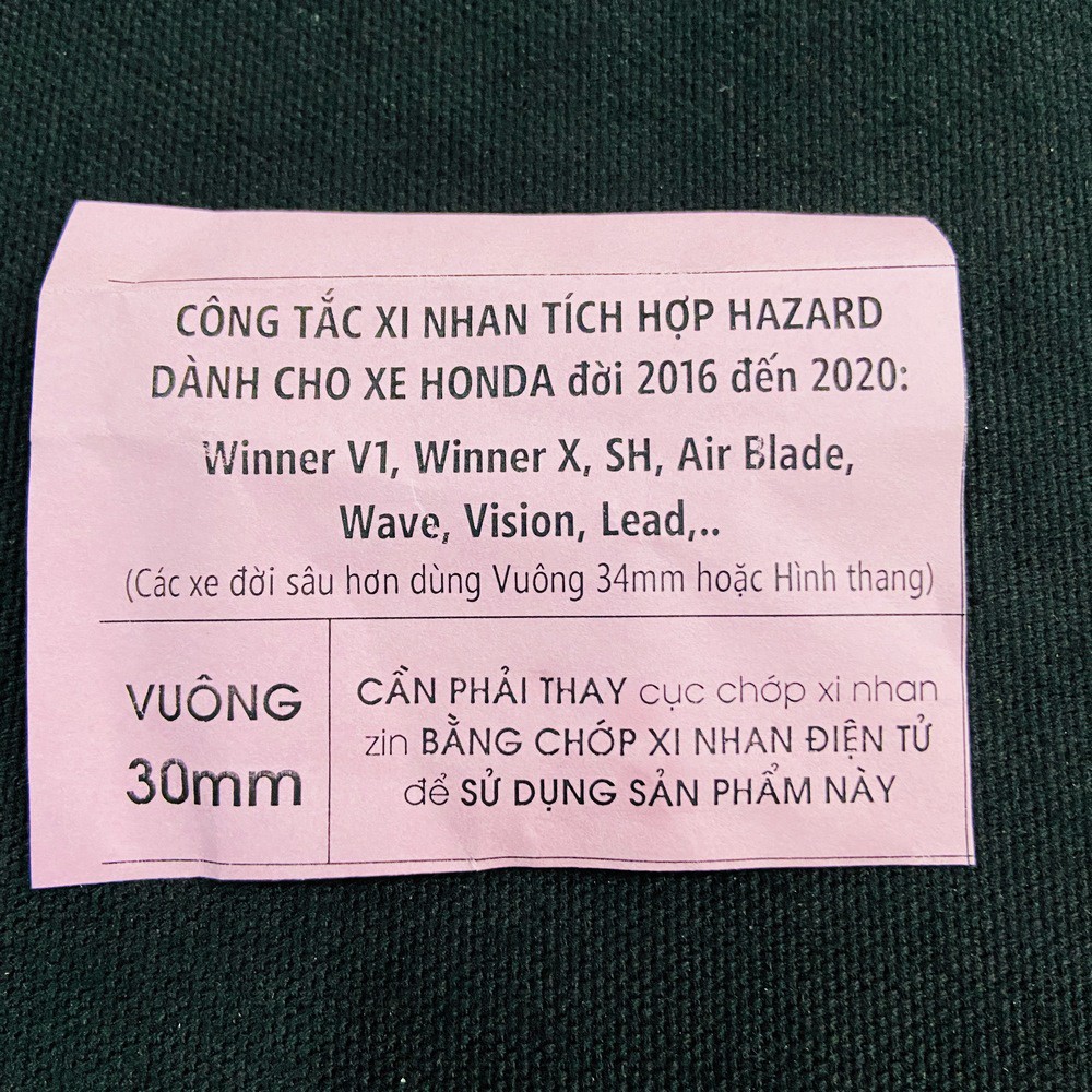 CÔNG TẮC XI NHAN TÍCH HỢP HAZAR SỬ DỤNG CHO XE HONDA TỪ 2016 ĐẾN 2020 ( KÍCH THƯỚC 30MM )