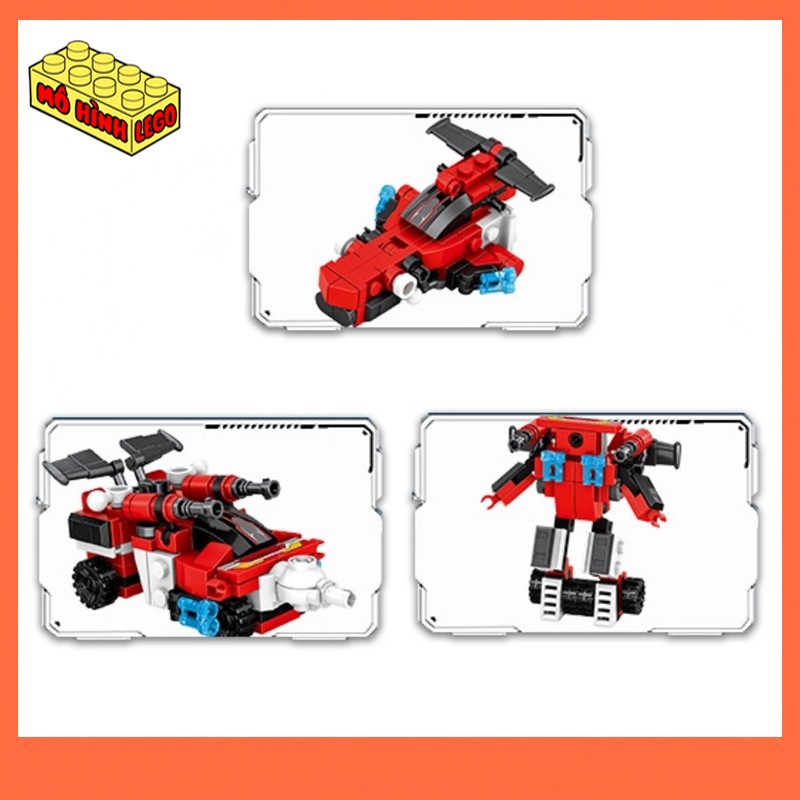 Đồ chơi lắp ráp lego giá rẻ 8 trong 1 Panlos brick 633026 mô hình robot Robot siêu nhân khổng lồ 741 chi tiết