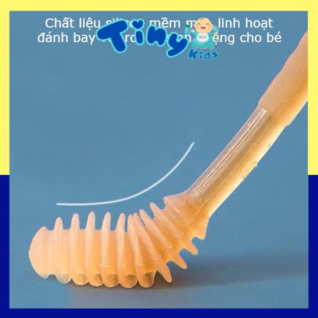 Set Rơ Lưỡi Và Bàn Chải Silicon Cho Bé 0-18 Tháng Tuổi - Tiny Kids