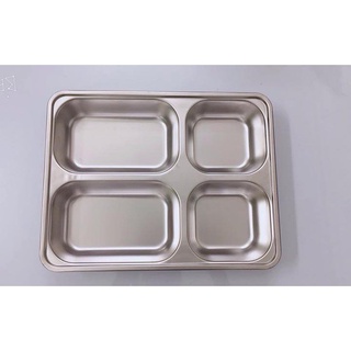 Khay inox đựng cơm 4 ngăn