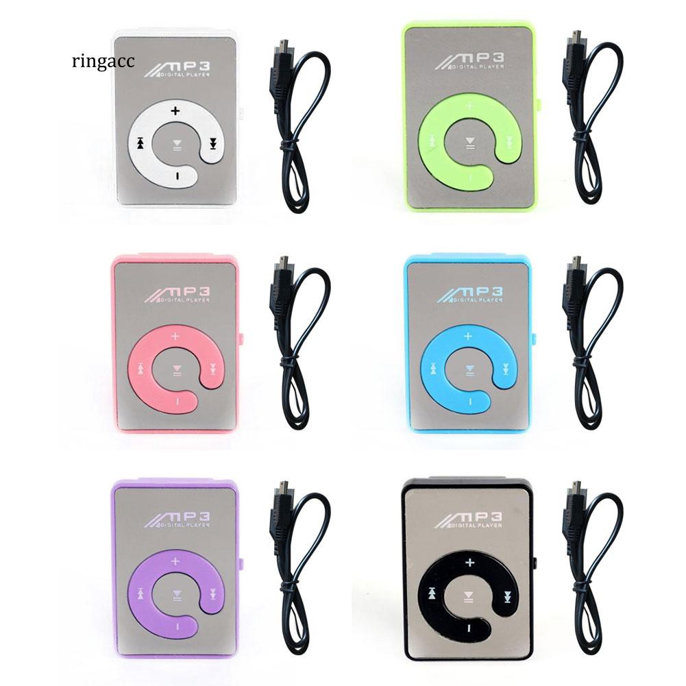 Máy nghe nhạc MP3 có kẹp mini hỗ trợ thẻ nhớ Micro SD 4.3x2.9x1.7cm kèm cáp sạc và truyền dữ liệu