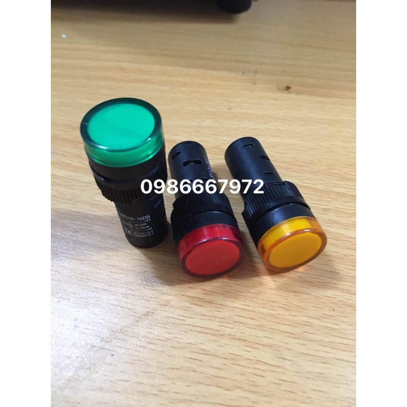 đèn báo pha ,báo nguồn led phi 16 ,phi 22 đỏ ,vàng ,xanh