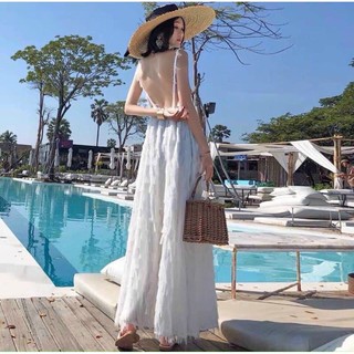 ĐẦM MAXI LÔNG CỔ YẾM (KÈM VIDEO HÌNH THẬT)