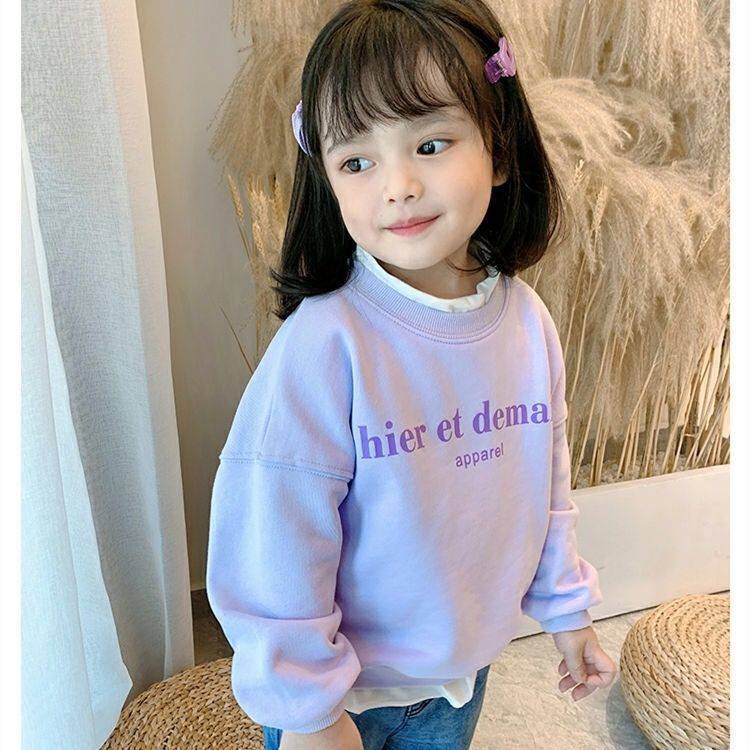 Áo sweater mỏng giả hai lớp thời trang xuân thu phong cách phương Tây mới cho bé gái 2021