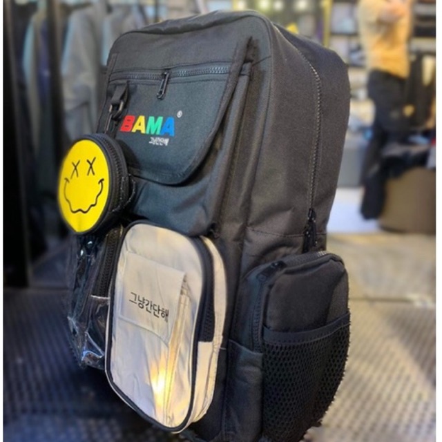 Balo đi học thời trang BAMA 444 nam nữ đi chơi chống nước phong cách ulzzang local brand - Gin Store