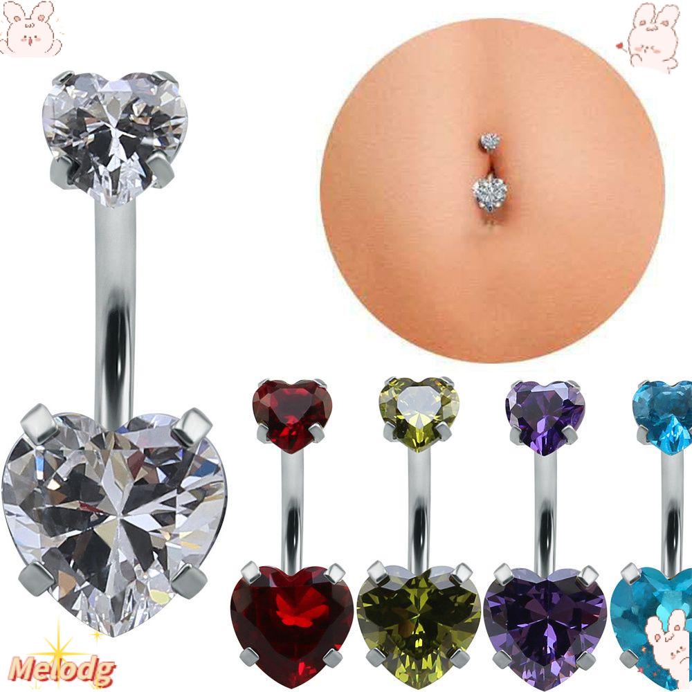 Khuyên Xỏ Rốn Không Cần Xỏ Khuyên Hình Trái Tim|Khuyên Rốn Giả