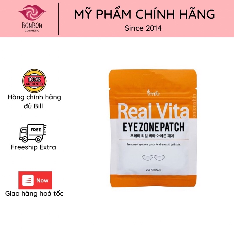 [SALE 90% bill kr] 30 miếng MẶT NẠ MẮT PRRETI Real Vita Eyezone Patch