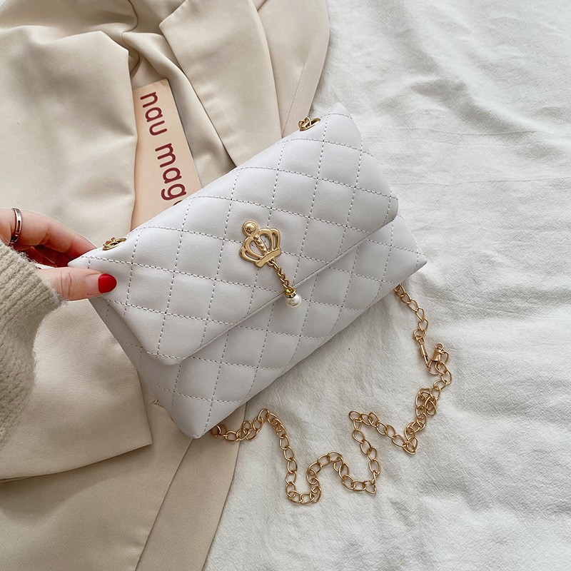 Túi xách nữ da PU túi đeo chéo thêu vương miện thời trang 2021