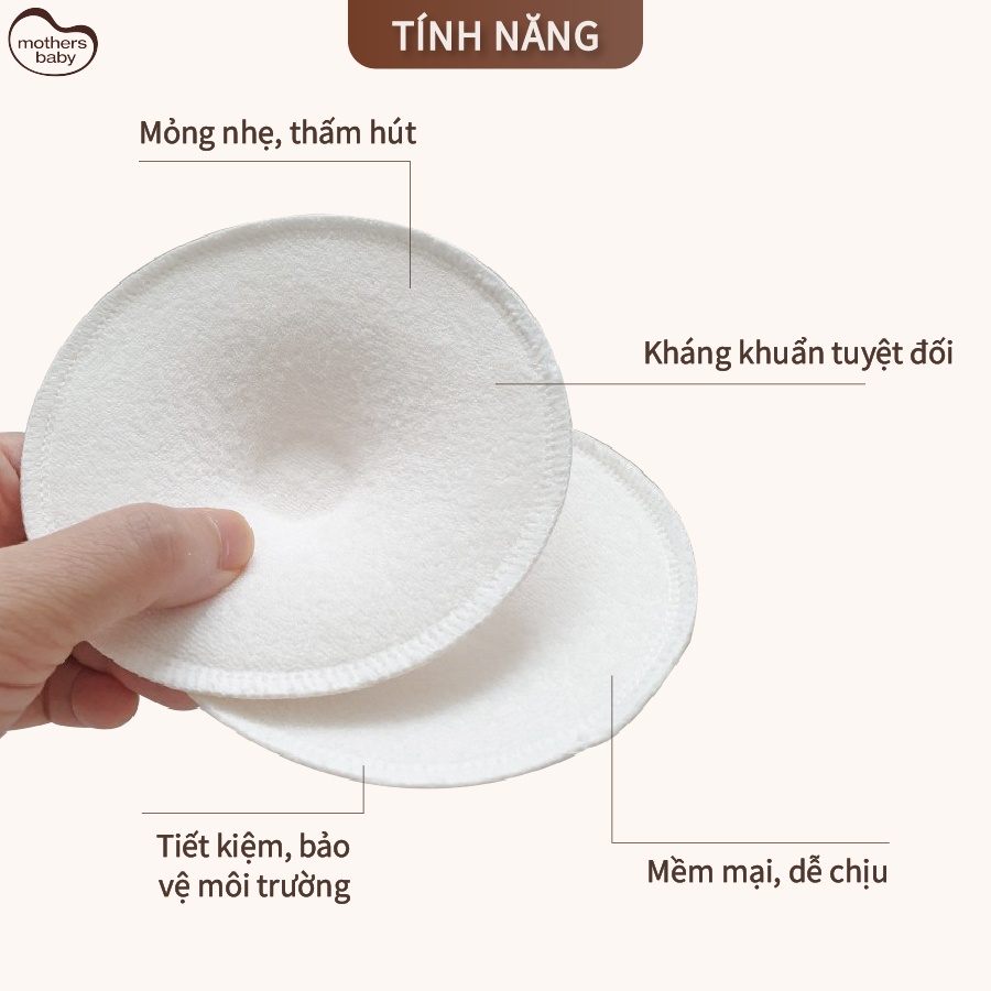 Miếng Lót Thấm Sữa Dùng Nhiều Lần Thương Hiệu Mothersbaby Hàn Quốc Hộp 4 Miếng