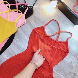 Đầm Body Hở Lưng Dây Chéo Lưng