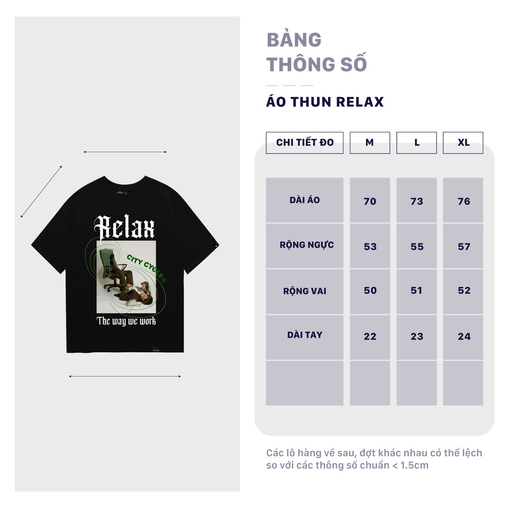 Áo thun local brand Relax City Cycle phông oversize nam nữ form rộng in hình