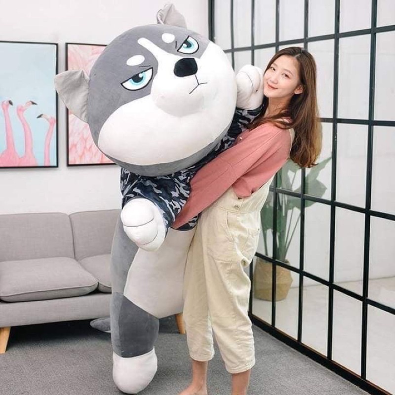 Gấu bông Chó Husky Nhồi Bông Mặt Ngáo Siêu Đẹp, Cute - Qùa tặng Gấu Bông Dễ Thương