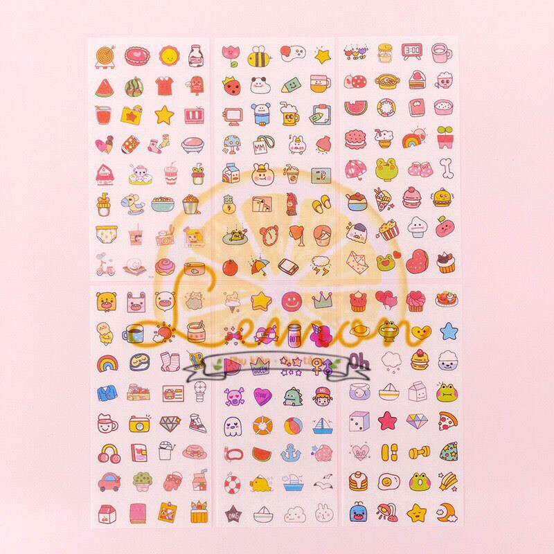 Set 6 tấm sticker dán dễ thương