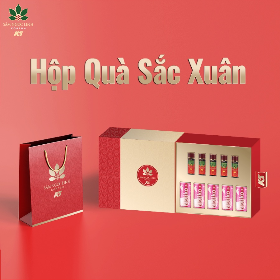 [Quà Tết] Hộp Quà Sắc Xuân - Sâm Ngọc Linh Kon Tum K5 Chính Hãng