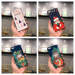Bộ ốp kính cường lực noel dành cho Oppo a3s / a5 / realme c1 , A1k / realme c2 , f3 / a77