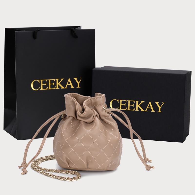 🌸Hàng Order🌸 Túi Xách Nữ CEEKAY Ô Trám Rút Dây Quai Da Phối Xích Sang Chảnh Nữ Tính  🌸Hàng Quảng Châu