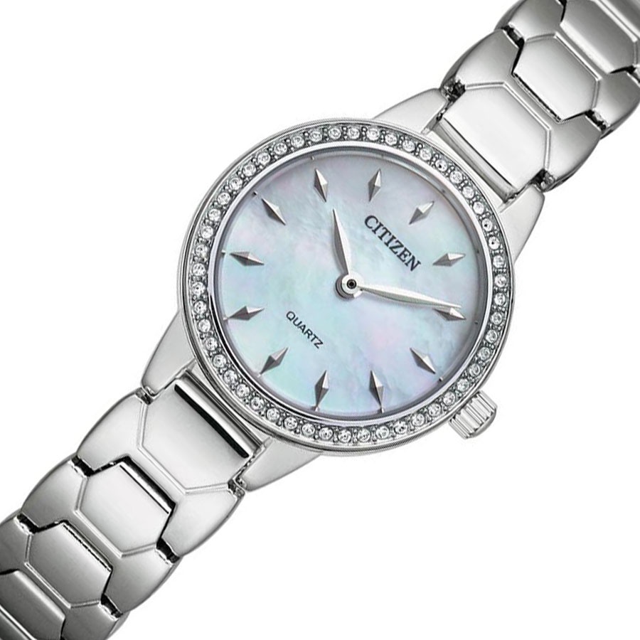 Đồng Hồ Nữ Citizen Đính Đá Swarovski Dây Thép Không Gỉ EZ7010-56D - Mặt Xà Cừ