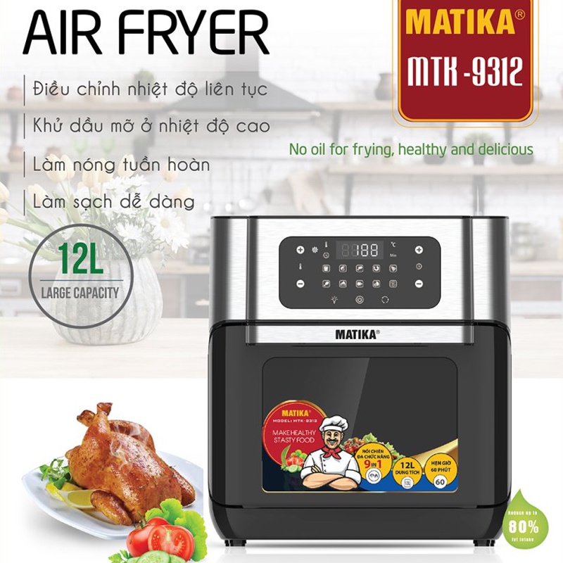 Nồi chiên không dầu Matika MTK-9312 1800W