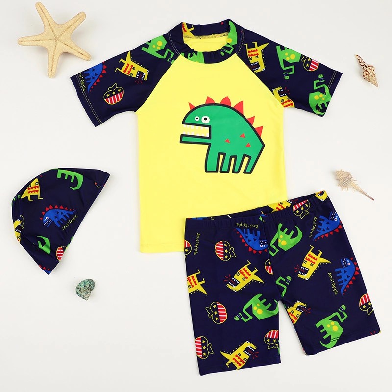 2-11T Boys Swimsuits Kids Cartoon Split Swimming Suits Shark Swimwear Baju Renang