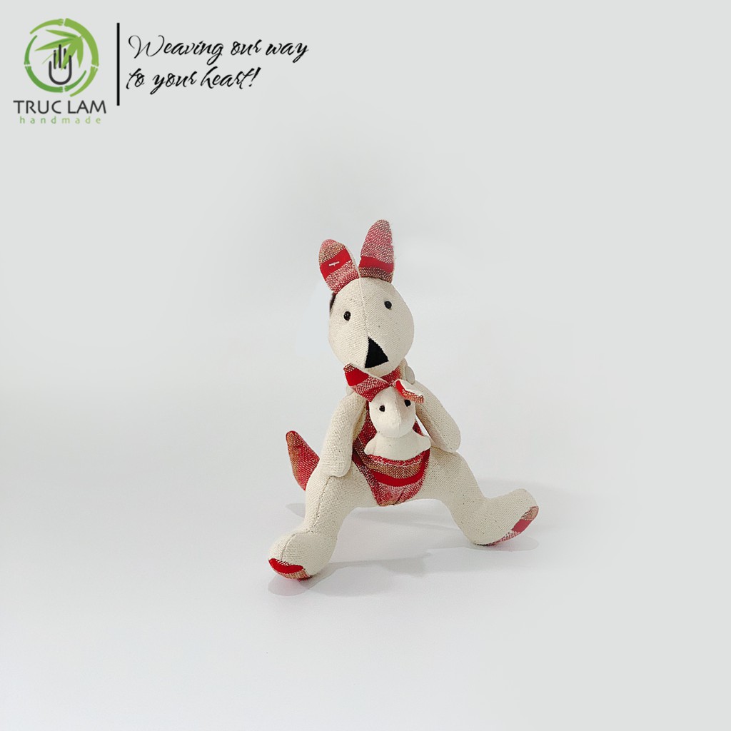 Đồ Chơi Cho Bé Thú Nhồi Bông Mini Hình Mẹ Con Chuột Túi Vải Thổ Cẩm Dệt Tay Bông Gòn Cao Cấp – Trúc Lâm Handmade