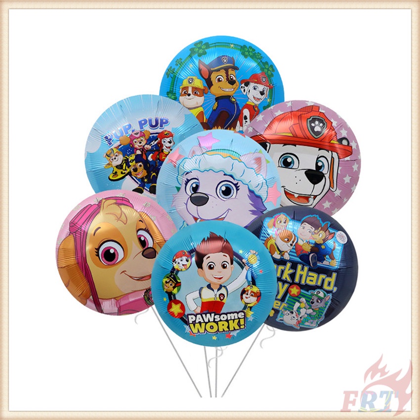 Bóng bay nhôm họa tiết PAW Patrol hình tròn trang trí bữa tiệc mừng sinh nhật series 01 với 17 kiểu dáng