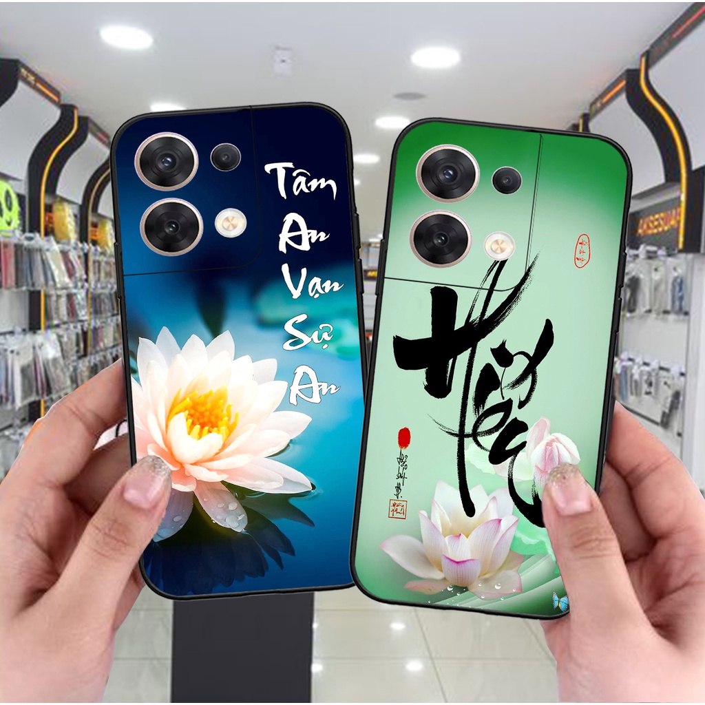 Ốp lưng Oppo Reno8 4G / 8Z / Reno 8 5G bộ hình thư pháp an nhiên , tâm an sang trọng cao cấp