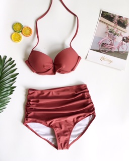 Bikini cạp cao nhún nâng ngực nhiều