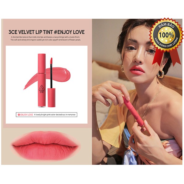 Son kem siêu lì 3CE Velvet Lip Tint #ENJOY LOVE