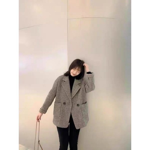 Áo dạ chần bông cực style Hàn Quốc