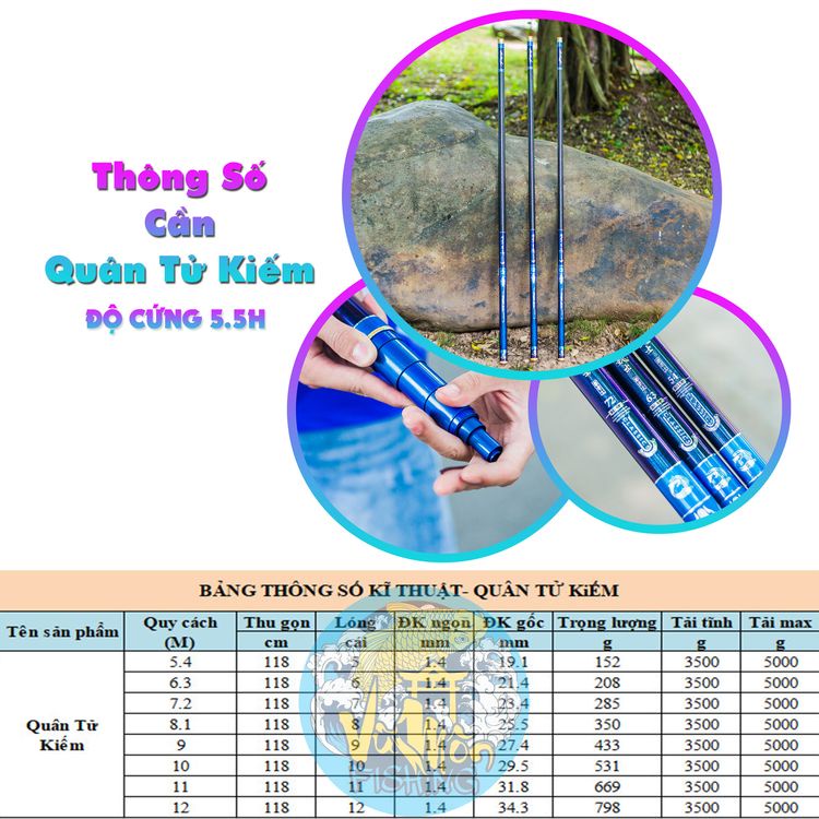 Cần Câu Tay Câu Đài Săn Hàng Carbon Siêu Hot YuFeng QUÂN TỬ KIẾM 5,5h TM - Vũ Môn Fishing
